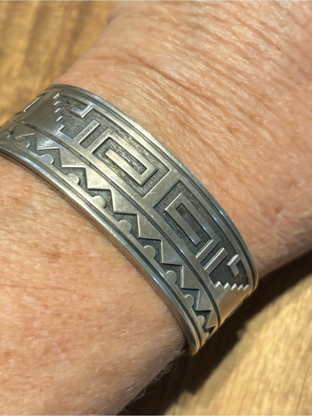 Sterling Silver Native American Etched Cuff